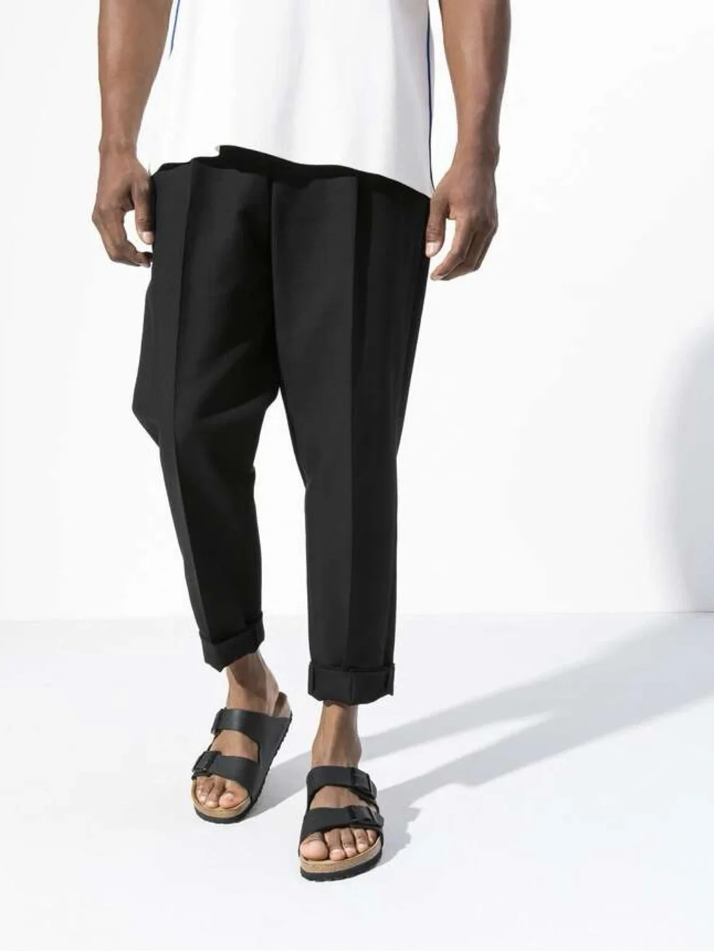 Birkenstock Arizona Soft Footbed  Two-Strap Sandal in Black and Cork